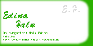 edina halm business card